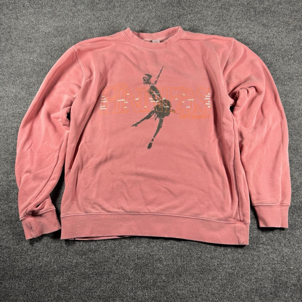 Rare Taylor Swift Happiness Optimist Pink Sweatshirt Crewneck Large Independent